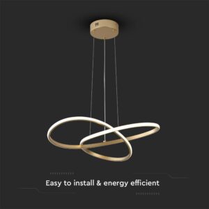 Κρεμαστό Φωτιστικό LED 20W Χρυσό V-TAC 2540lm Θερμό Λευκό 3000K – 8014