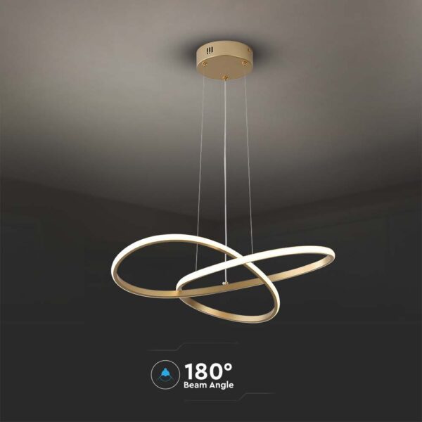 Κρεμαστό Φωτιστικό LED 20W Χρυσό V-TAC 2540lm Θερμό Λευκό 3000K – 8014