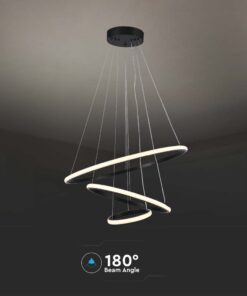 Κρεμαστό Φωτιστικό με 3 Κύκλους LED 32W Μαύρο V-TAC 3880lm Θερμό Λευκό 3000K – 8017