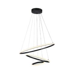 Κρεμαστό Φωτιστικό με 3 Κύκλους LED 32W Μαύρο V-TAC 3880lm Θερμό Λευκό 3000K – 8017