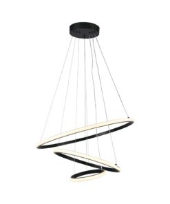 Κρεμαστό Φωτιστικό με 3 Κύκλους LED 32W Μαύρο V-TAC 3880lm Θερμό Λευκό 3000K – 8017