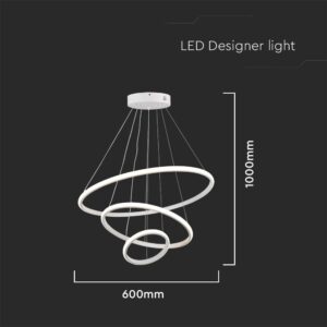 Κρεμαστό Φωτιστικό με 3 Κύκλους LED 32W Λευκό V-TAC 3880lm Θερμό Λευκό 3000K – 8018