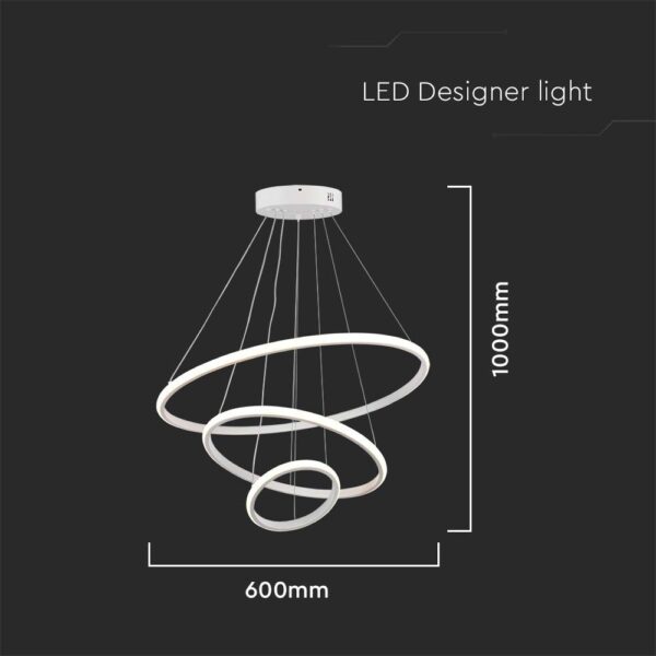 Κρεμαστό Φωτιστικό με 3 Κύκλους LED 32W Λευκό V-TAC 3880lm Θερμό Λευκό 3000K – 8018