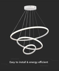 Κρεμαστό Φωτιστικό με 3 Κύκλους LED 32W Λευκό V-TAC 3880lm Θερμό Λευκό 3000K – 8018
