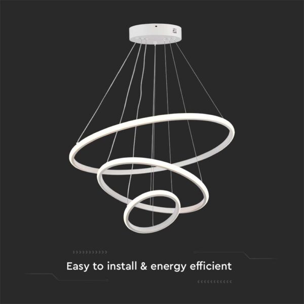 Κρεμαστό Φωτιστικό με 3 Κύκλους LED 32W Λευκό V-TAC 3880lm Θερμό Λευκό 3000K – 8018