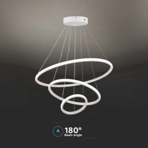 Κρεμαστό Φωτιστικό με 3 Κύκλους LED 32W Λευκό V-TAC 3880lm Θερμό Λευκό 3000K – 8018