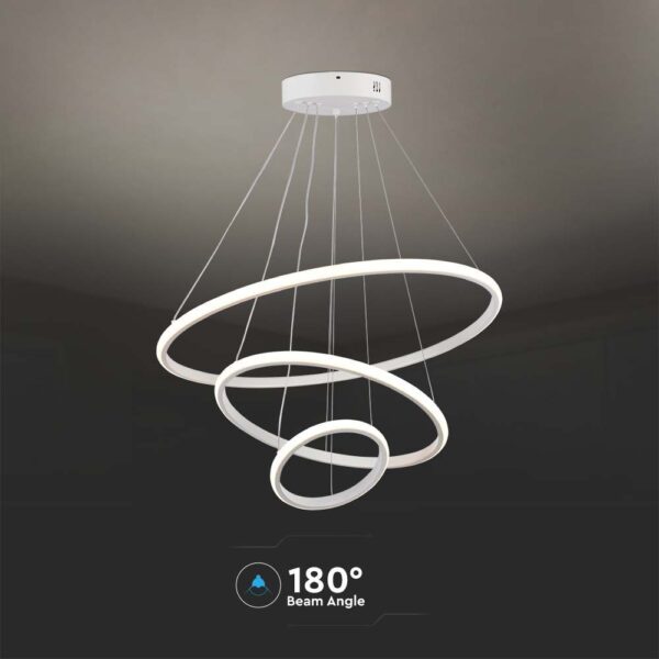 Κρεμαστό Φωτιστικό με 3 Κύκλους LED 32W Λευκό V-TAC 3880lm Θερμό Λευκό 3000K – 8018