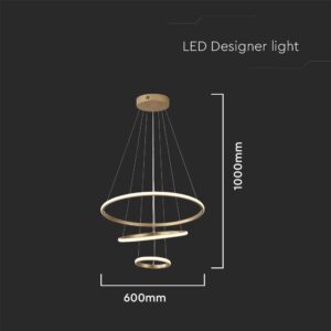 Φωτιστικό Οροφής LED 32W Χρυσό V-TAC 3880lm Θερμό Λευκό 3000K – 8019