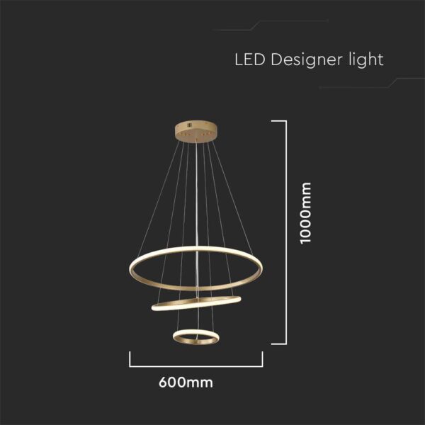 Φωτιστικό Οροφής LED 32W Χρυσό V-TAC 3880lm Θερμό Λευκό 3000K – 8019