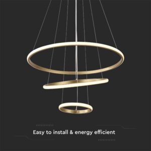 Φωτιστικό Οροφής LED 32W Χρυσό V-TAC 3880lm Θερμό Λευκό 3000K – 8019
