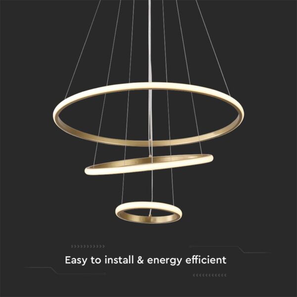 Φωτιστικό Οροφής LED 32W Χρυσό V-TAC 3880lm Θερμό Λευκό 3000K – 8019