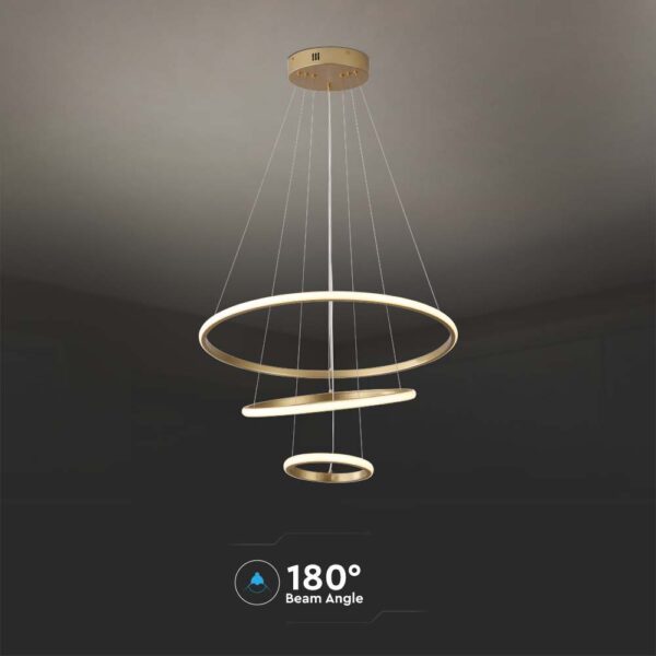 Φωτιστικό Οροφής LED 32W Χρυσό V-TAC 3880lm Θερμό Λευκό 3000K – 8019