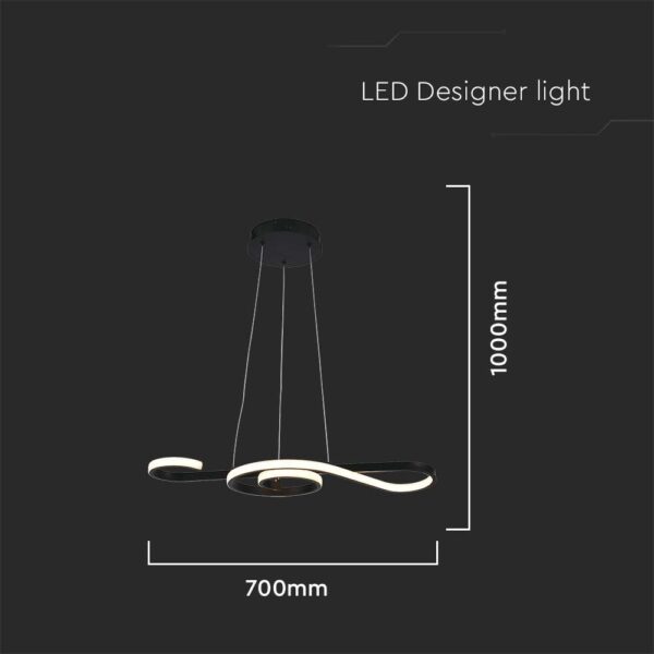 Κρεμαστό Φωτιστικό LED 18W 3000K Μαύρου Χρώματος V-TAC – 8020