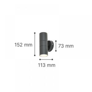 it-Lighting Ouachita 2xGU10 Outdoor Up-Down Wall Lamp Anthracite D15.2cmx11.3cm (80200644)
