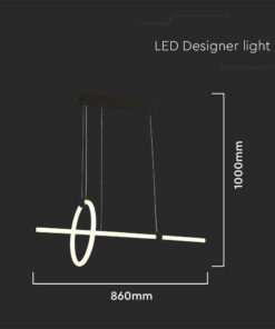Κρεμαστό Φωτιστικό LED 16W Μαύρο V-TAC 1820lm Θερμό Λευκό 3000K – 8022