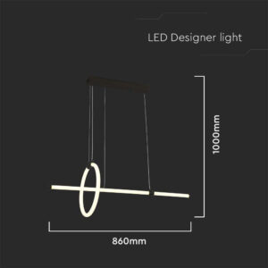 Κρεμαστό Φωτιστικό LED 16W Μαύρο V-TAC 1820lm Θερμό Λευκό 3000K – 8022