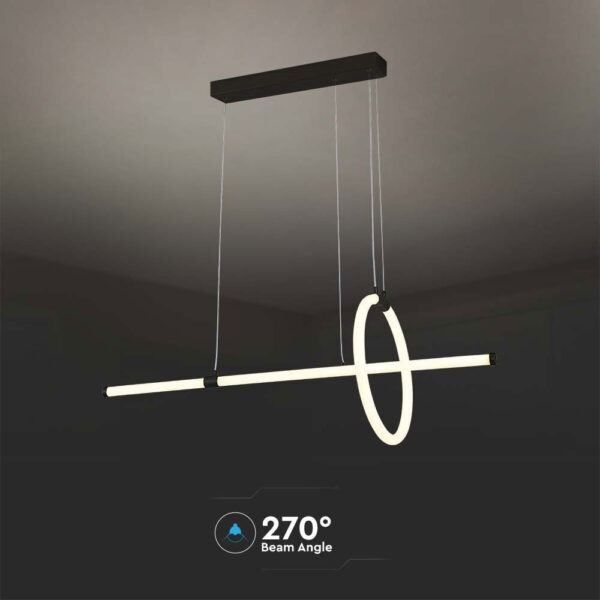 Κρεμαστό Φωτιστικό LED 16W Μαύρο V-TAC 1820lm Θερμό Λευκό 3000K – 8022