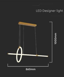Κρεμαστό Φωτιστικό LED 16W Χρυσό V-TAC 1820lm Θερμό Λευκό 3000K – 8023
