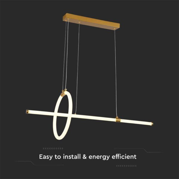 Κρεμαστό Φωτιστικό LED 16W Χρυσό V-TAC 1820lm Θερμό Λευκό 3000K – 8023