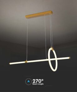 Κρεμαστό Φωτιστικό LED 16W Χρυσό V-TAC 1820lm Θερμό Λευκό 3000K – 8023