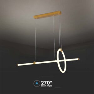 Κρεμαστό Φωτιστικό LED 16W Χρυσό V-TAC 1820lm Θερμό Λευκό 3000K – 8023