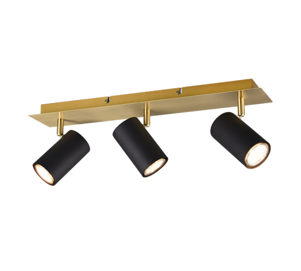 Φωτιστικό Spot Trio Lighting MARLEY  3x GU10 Schwarz-Gold Μεταλλικό   - 802400380