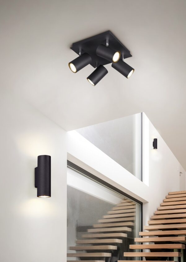Σποτ Trio Lighting   4xGU10 Μαύρο Ματ Μεταλλικό    802430432