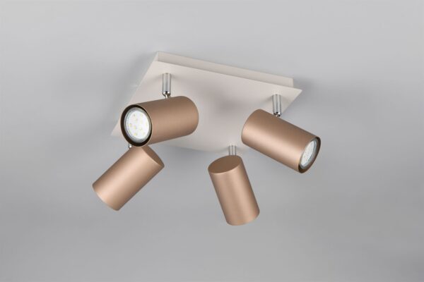 Πολύφωτο Οροφής MARLEY Σποτ 4xGU10 Καφε και Γκρι Trio Lighting – 802430465