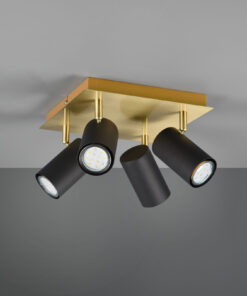 Φωτιστικό Spot Trio Lighting MARLEY 4x GU10 Schwarz-Gold Μεταλλικό – 802430480