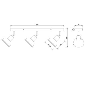 Σποτ Trio Lighting   E14 Νίκελ Αντικέ Μεταλλικό    803400367
