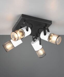 Φωτιστικό Οροφής Σποτ TOSH Trio Lighting 4x E14 Μαύρο-Άσπρο – 804300434