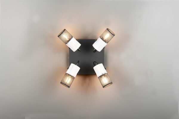 Φωτιστικό Οροφής Σποτ TOSH Trio Lighting 4x E14 Μαύρο-Άσπρο – 804300434