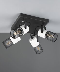 Φωτιστικό Οροφής Σποτ TOSH Trio Lighting 4x E14 Μαύρο-Άσπρο – 804300434