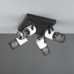 Φωτιστικό Οροφής Σποτ TOSH Trio Lighting 4x E14 Μαύρο-Άσπρο – 804300434