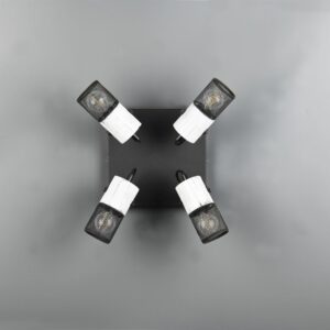 Φωτιστικό Οροφής Σποτ TOSH Trio Lighting 4x E14 Μαύρο-Άσπρο – 804300434