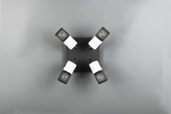 Φωτιστικό Οροφής Σποτ TOSH Trio Lighting 4x E14 Μαύρο-Άσπρο – 804300434