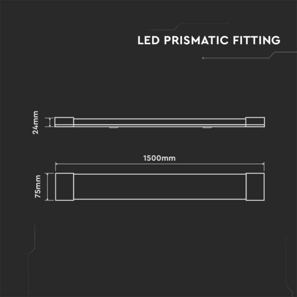 LED Πρισματικό Γραμμικό Φωτιστικό 150cm 50W V-TAC 6000lm Φυσικό Λευκό 4000K – 8050