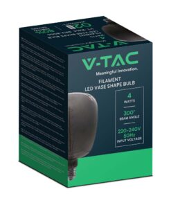Λάμπα LED E27 Filament vase shape 4W γυαλί μαύρο V-TAC – 8056