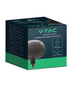 Λάμπα LED E27 Filament cobble shape 4W γυαλί μαύρο V-TAC – 8057