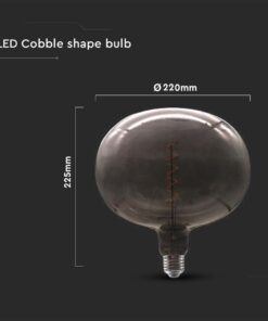 Λάμπα LED E27 Filament cobble shape 4W γυαλί μαύρο V-TAC – 8057