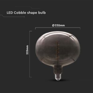 Λάμπα LED E27 Filament cobble shape 4W γυαλί μαύρο  V-TAC – 8057