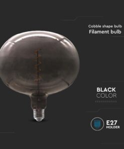 Λάμπα LED E27 Filament cobble shape 4W γυαλί μαύρο V-TAC – 8057