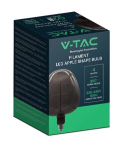 Λάμπα LED E27 Filament apple shape 4W γυαλί μαύρο V-TAC – 8064