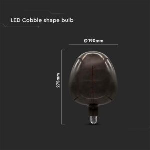 Λάμπα LED E27 Filament apple shape 4W γυαλί μαύρο  V-TAC – 8064