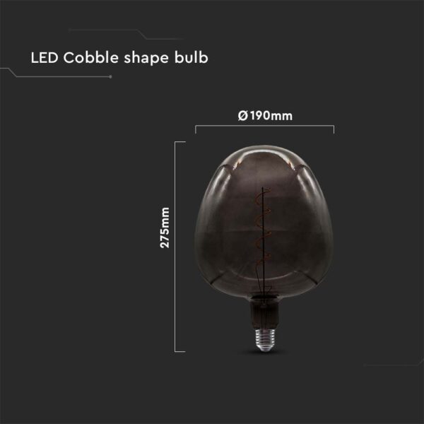 Λάμπα LED E27 Filament apple shape 4W γυαλί μαύρο  V-TAC – 8064