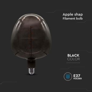 Λάμπα LED E27 Filament apple shape 4W γυαλί μαύρο  V-TAC – 8064