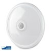 LED Πλαφονιέρα Λευκή με Ανιχνευτή Κίνησης 12W V-TAC PRO Samsung Chip 120° 800lm Φ290 Θερμό Λευκό 3000K – 807