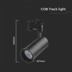 Φωτιστικό ράγας τριφασικό  LED COB 30W 3 σε 1 CCT Μαύρου Χρώματος V-TAC – 8078