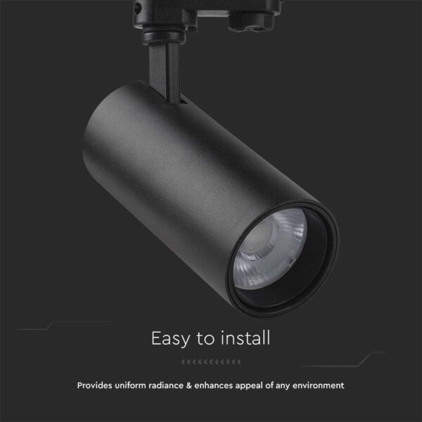 Φωτιστικό ράγας τριφασικό  LED COB 30W 3 σε 1 CCT Μαύρου Χρώματος V-TAC – 8078