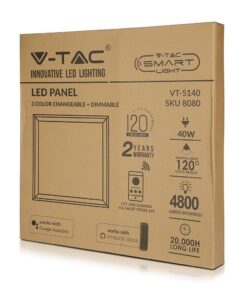 Wi-FI LED Πάνελ Τετράγωνο 60x60cm 40W V-TAC Smart Home 120° 4800lm 2700K-6400K – 8080